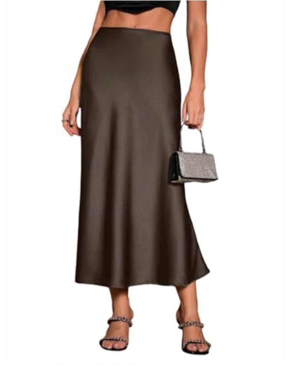 Asos Satin Midi Slip Midi Skirt Size 12